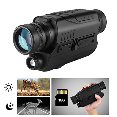 BOBLOV Digital Night Vision Monocular 5x32 Optics Scope Night Vision Infrared Monoculars with 16GB Card For Hunting Wildlife Observation (PJ2)