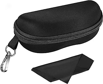 MoKo Storage Case for Safety Sunglasses, EVA Semi Hard Shell with Belt Clip, Scratch-Resistant Protective Eyeglasses Case