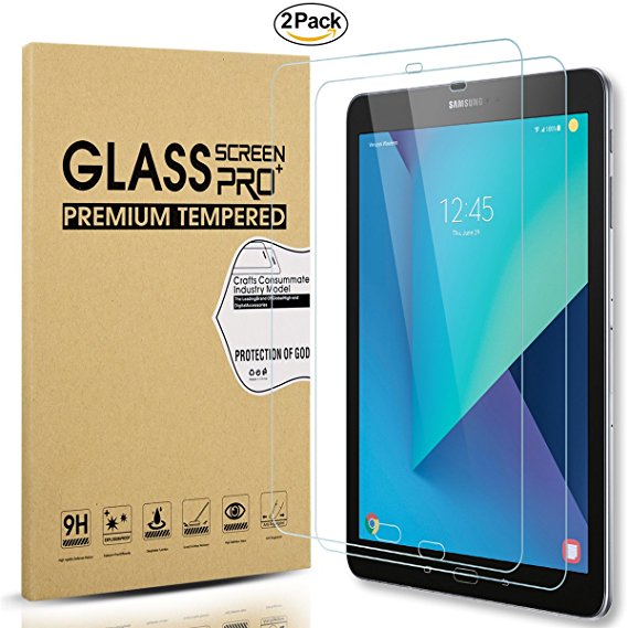 [2-Pack] Galaxy Tab S3 / Galaxy Tab S2 9.7 Screen Protector, Diruite [9H Hardness] [HD Clear] Tempered Glass Screen Protector for Samsung Galaxy Tab S3 / S2 9.7 inch - Permanent Warranty Replacement