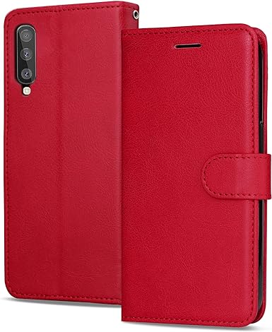 KKEIKO Case for Galaxy A50 / Galaxy A50S / Galaxy A30S, PU Leather Wallet Case for Samsung Galaxy A50 / Galaxy A50S / Galaxy A30S, Magnetic Protective Cover with TPU Shockproof Inner Shell, Red