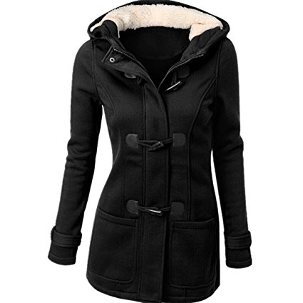 Susanny Womens Winter Fashion Outdoor Warm Wool Blended Classic Pea Coat Jacket