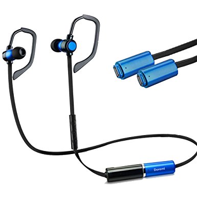 Bluetooth Headphones, In-Ear Wireless Sports Earbuds Stereo Noise Cancelling Earphones with Microphone, Bluetooth Headset For Running, One More Backup Extenal Battery (Blue)