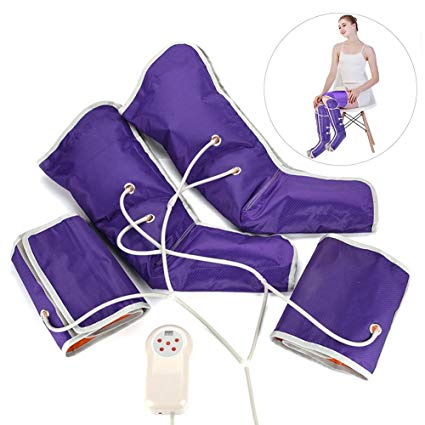 Semme Air Compression Electric Leg Massager, 2 Modes 9 Intensities with Handheld Controller Massage Wraps for Relax Your Arm, Foot,Calf(Purple)