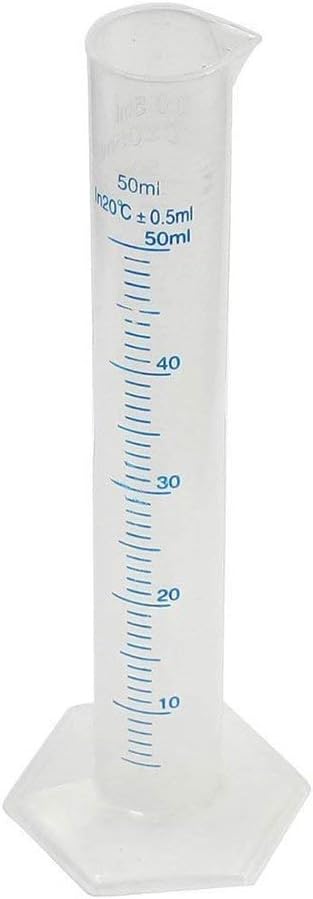 Nigoz Plastic Measuring Tube Liquid Graduated Measuring Test Tube Cylinder Measuring Cup for Lab Use 1PCS 50ml Transparent New Released and Popular Good Quality