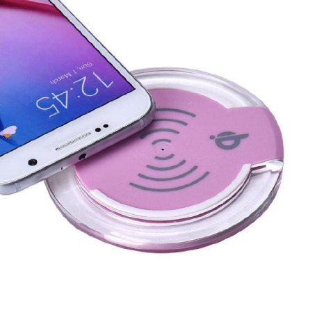 Wireless Charger, Perman Qi Wireless Charger Charging Pad for Galaxy S7, Galaxy S7 Edge, Galaxy S6, S6 Edge , Note 5 and All Qi-Enabled Devices Pink