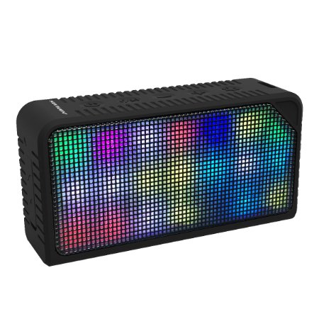 Bluetooth Speakers with LED lightsAOMAIS Portable Wireless Speaker Build-in Microphone Support Hands-free Calling Rechargeable for iPhone 6s6s Plus5sSamsungTablets and MoreBlack