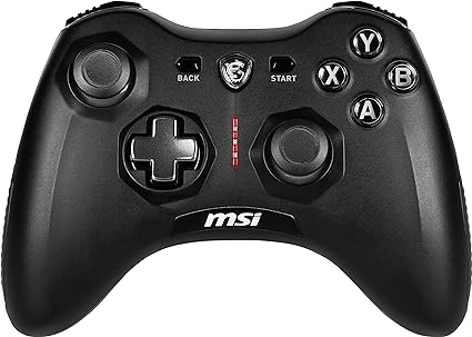 MSI FORCE GC20 V2 Wired PC Gamepad Controller - Interchangeable D-Pad Covers, Dual Vibration Motors, USB 2.0 - Wired