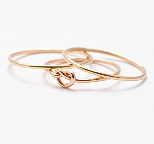 Wire Rings: Yellow Gold Filled Knot Ring, Gold Bands