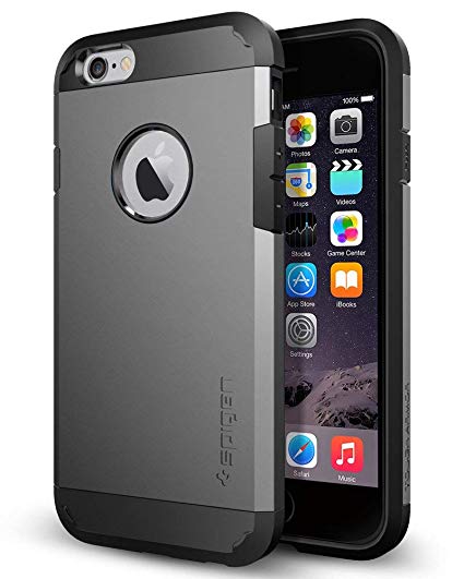 Spigen Tough Armor iPhone 6 Case with Extreme Heavy Duty Protection and Air Cushion Technology for iPhone 6S / iPhone 6 - Gunmetal (Renewed)