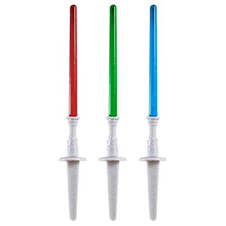 Adorox Star Wars Lightsaber Cupcake Picks Toppers Birthday Fun Party Decorations Kit (12)