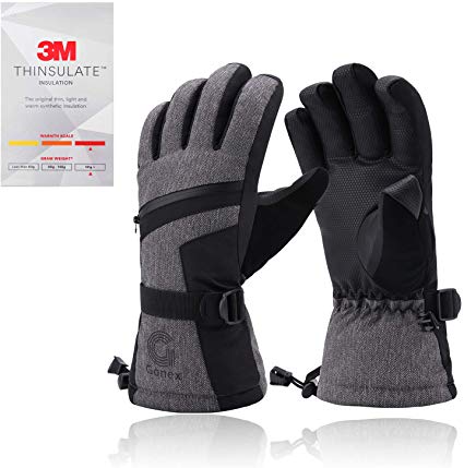 Gonex Ski Gloves Waterproof Winter Snowboarding Gloves for Men Women, 3M Thermal Thinsulate G150 Windproof Touch Screen Gloves for Skiing Hiking
