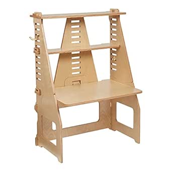 ECR4Kids Grows with Me Sit or Stand Desk, Kids Furniture, Natural