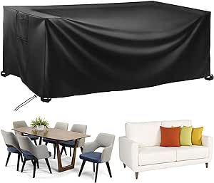 Garden Furniture Cover, 200 x 160 x 70cm Patio Set Cover Waterproof, 420D Heavy Duty Oxford Polyester Garden Table Cover Windproof，Anti-UV for Chair and Table Outdoor Rattan Sofa Cover, Rectangular