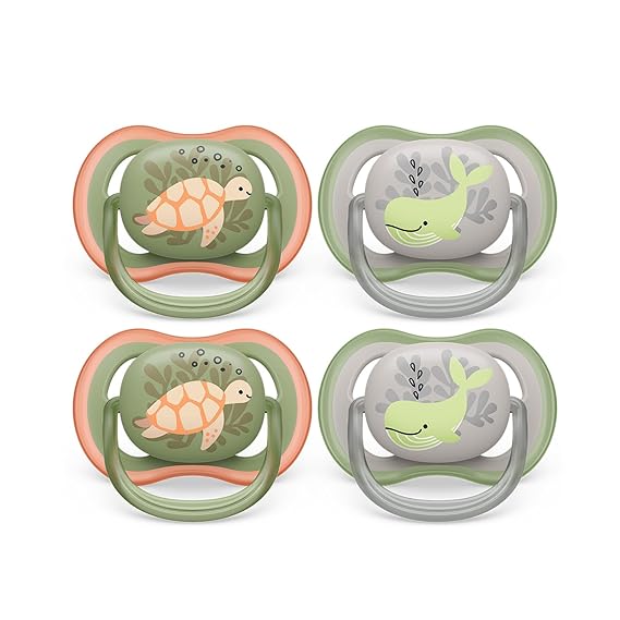 Philips Avent Ultra Air Pacifier - 4 x Light, Breathable Baby Pacifiers for Babies Aged 6-18 Months, BPA Free with Sterilizer Carry Case, SCF085/53