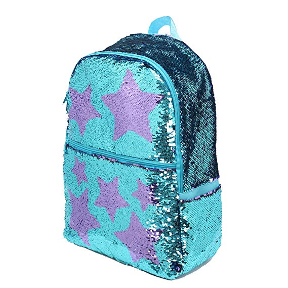 Sequin School Backpack for Girls Kids Cute Elementary Book Bag Bookbag Teen Glitter Sparkly Back Pack