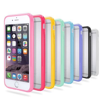 iPhone 6S Cases 8-Pack Boxeroo Anti-Scratch Candy-colored Cases Ultra Thin Protective Bumper Case with Crystal Transparent Back Panel for Phone 6 47 and iPhone 6S