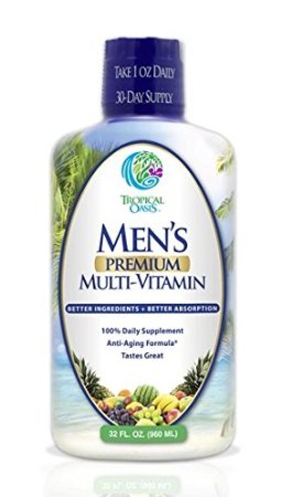 Men's Premium Liquid Multivitamin w/ CoQ10, PABA   100 additional Vitamins, Minerals, & Amino Acids to support muscle, heart & brain functions* Max Absorption! - 32 Serv.