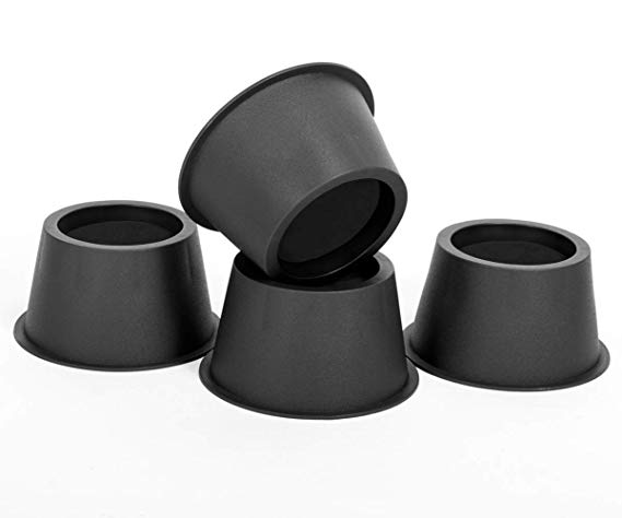 BTSD-home Round Circular Bed Risers Table Risers Furniture Risers lifts Height of 2 inch Heavy Duty Set of 4 Pieces (Black)