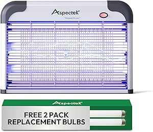 ASPECTEK Powerful 20W Electric Indoor Bug Zapper,Insect Killer for Mosquitos,Flies,Moths, Mosquito Zapper for Home, Including Free 2 Pack Replacement Bulbs