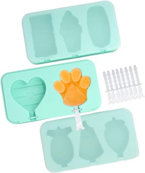 KRIEITIV Popsicle Molds 3 Pack Silicone Pop molds with Lid Sticks Reusable Food Grade Ice Cream Mold Homemade DIY Popsicle Maker for Kids Adults (Green)