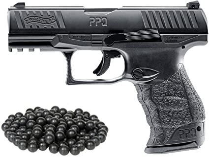 T4E Umarex .43cal Walther PPQ GEN2 Co2 Paintball Pistol Black semi auto W/Free 50 Rubber Balls Package