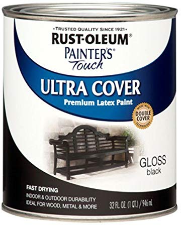 Rust-Oleum 1979502 Painters Touch Latex,  1-Quart, Gloss Black