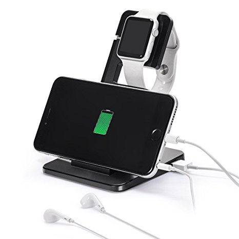 Apple Watch Stand,Itian™New charging station/Dock/Cradle for Apple Watch,iPhone,iPad(Black)