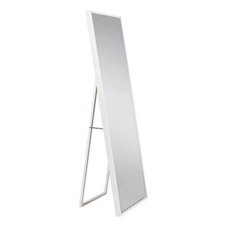 Kate and Laurel Evans Wood Framed Free Standing Mirror with Easel, White