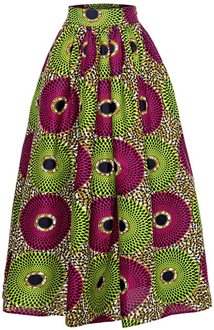 Women African Traditional Costume Ankara Print Skirt Dashiki Long Skirts