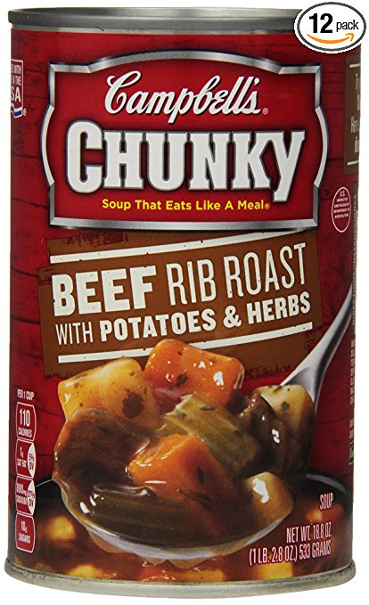 Campbell's Chunky Soup, Beef Rib Roast with Potatoes & Herbs, 18.8 Ounce (Pack of 12)