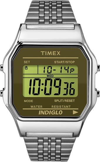 Timex Classic Digital Silver Tne Olive UNISEX