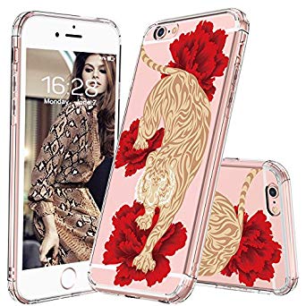 iPhone 6S Plus Case, iPhone 6 Plus Clear Case, MOSNOVO Fashion Tiger Printed Clear Design Hard Case with TPU Bumper Protective Case Cover for Apple iPhone 6 Plus/6S Plus (5.5 Inch)