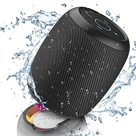 Bluetooth Speaker, ZEALOT Portable Bluetooth Speaker with Lights Rich Stereo Bass, IP67 Waterproof Outdoor Speaker, Wireless Speaker, 24H Playtime,Dual Pairing, Beach,Travel, Hiking (1PC)
