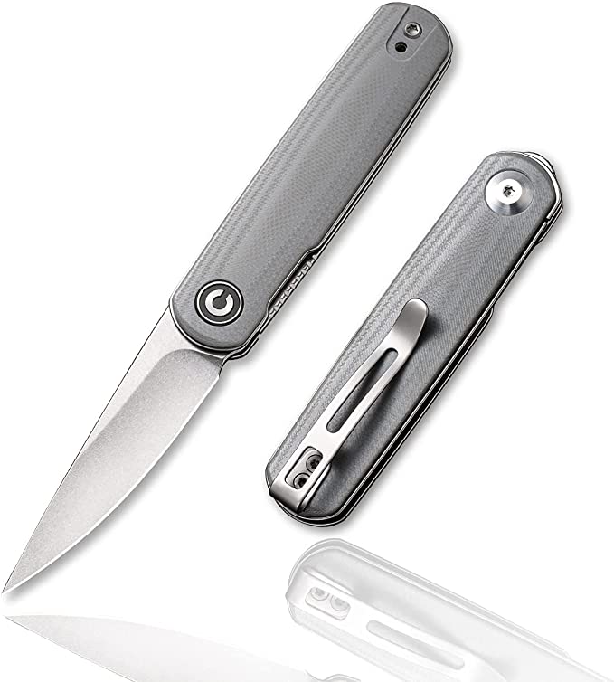 CIVIVI Lumi Small Pocket Knife with 2.56" 14C28N Blade, Lightweight Justin Lundquist designed Folding Knife for EDC C20024-2 (Gray)