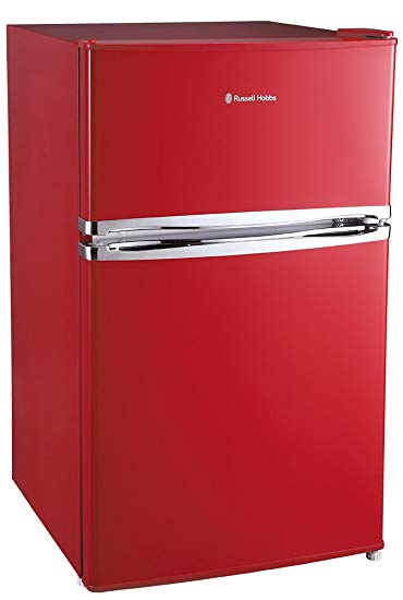 Russell Hobbs RHUCFF50R Red 50cm Wide Under Counter Freestanding Fridge Freezer, Free 2 Year Guarantee