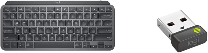 Logitech MX Keys Mini Minimalist Wireless Illuminated Keyboard - Graphite & Bolt USB Receiver