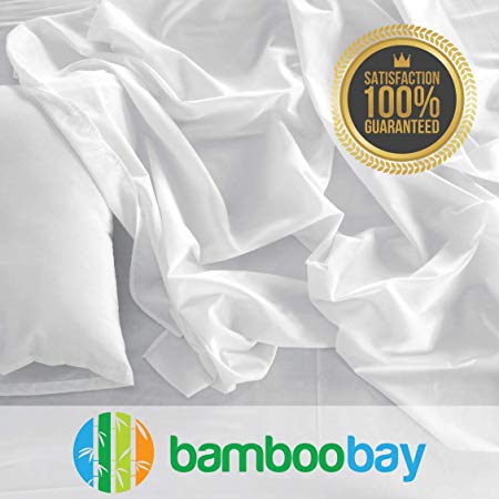 2 Piece Queen Pillowcase Set | Premium 100% Viscose from Bamboo | Super Soft and Cool | Hypoallergenic, Eco-Friendly and Sustainable (Queen, White)
