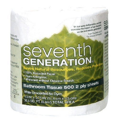 Seventh Generation Bathroom Tissue, 2-ply, 500 count, 1 Roll