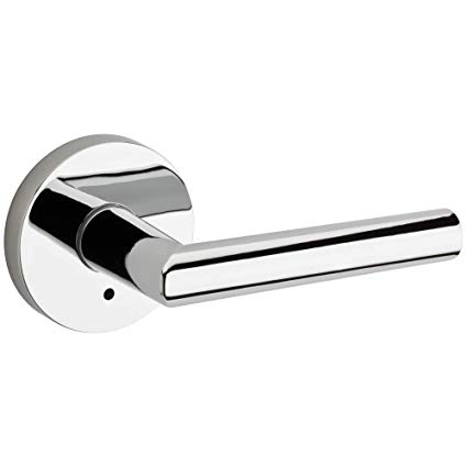 Kwikset 91550-004 Milan Door Handle Lever with Modern Contemporary Slim Round Design for Home Bedroom or Bathroom Privacy in Polished Chrome