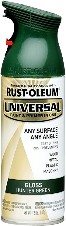 Rust-Oleum 245214 Universal All Surface Spray Paint, 12 oz, Gloss Hunter Green