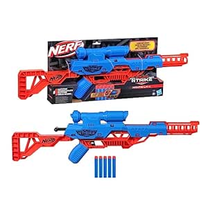 Nerf Alpha Strike Mantis LR-1 Dart Blaster with Targeting Scope and 5 Official Nerf Elite Foam Darts - Easy Load Prime Fire