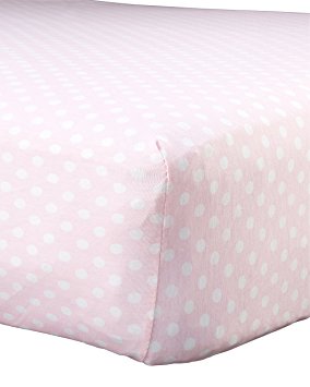 Abstract Baby Polka Dot Print Extra Deep Fitted Jersey Crib Sheet (28" x 52", Pink)