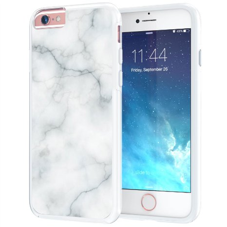 iPhone 6 Plus, iPhone 6s Plus 5.5" Case, True Color® White Marble [Stone Texture Collection] Slim Hybrid Hard Back   Soft TPU Bumper Protective Durable [True Protect Series]