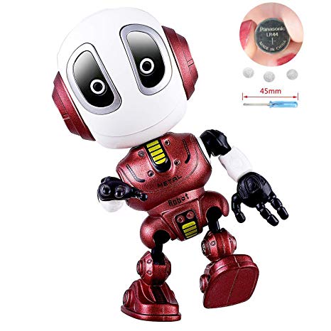 Blossm Robot Toy for Kids Talking Robot Toys Repeats Your Voice, Colorful Flashing Lights and Cool Sounds Robot Mini Robot Travel Toy for Kids Boys Girls Gift. (red)