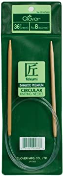 Clover 3016/36-6 Takumi Bamboo Circular 36-Inch Knitting Needles, Size 6