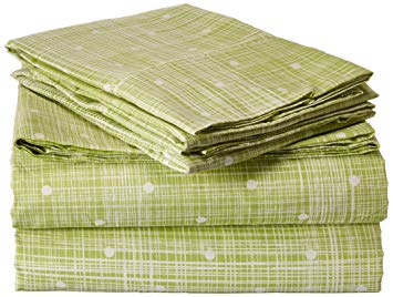 Celine Linen Luxury Silky Soft Coziest 1500 Thread Count Egyptian Quality 4-Piece Bed Sheet Set |Polka Dot Pattern| Wrinkle Free, 100% Hypoallergenic, Full, Sage