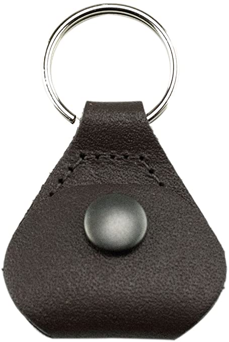 Perri's Leathers Guitar Pick Holder Keychain, Pickkey Brown, Stores and Protects up to 5 Picks, Button Snap