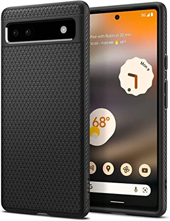 SPIGEN Liquid Air Case Designed for Google Pixel 6a (2022) Soft TPU Armor Slim Cover - Black