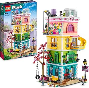 LEGO 41748 Friends Heartlake City Gemeinschaftszentrum, modular Building mit Kunst- und Aufnahmestudios, Spiel-Zimmer mit 6 Mini-Puppen inklusive Pickle der Hund, Spielzeug für Kinder