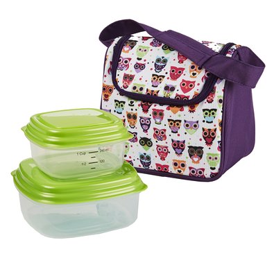 Fit and Fresh Morgan Insulated Kids Lunch Bag Kit with Reusable Containers